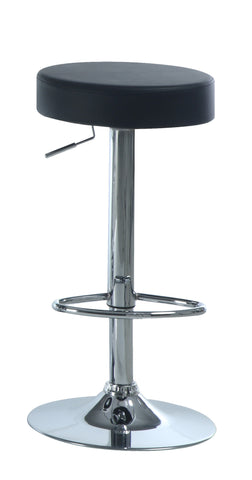 L&S Basics 10262 Barstool - 2Pcs / Black / Chrome Metal Hydraulic Lift
