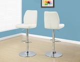 L&S Basics 10263 Barstool - 2Pcs / White / Chrome Metal Hydraulic Lift
