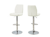 L&S Basics 10263 Barstool - 2Pcs / White / Chrome Metal Hydraulic Lift