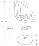 L&S Basics 10263 Barstool - 2Pcs / White / Chrome Metal Hydraulic Lift