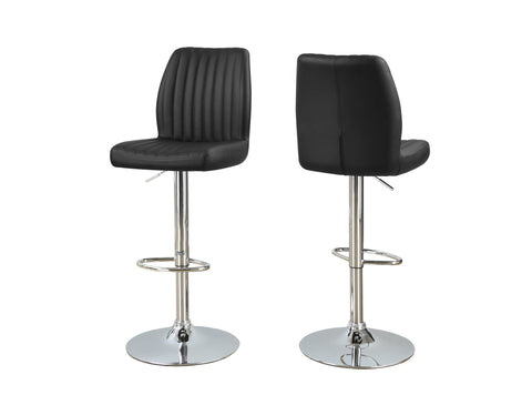 L&S Basics 10264 Barstool - 2Pcs / Black / Chrome Metal Hydraulic Lift