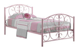 L&S Basics 10271 Bed - Twin Size / Pink Metal Frame Only