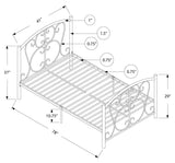 L&S Basics 10273 Bed - Twin Size / White Metal Frame Only