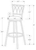 L&S Basics 10276 Barstool - 2Pcs / 43"H / Swivel / Dark Coffee Metal