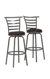 L&S Basics 10277 Barstool - 2Pcs / 43"H / Swivel / Silver Grey Metal