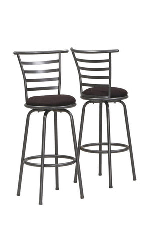 L&S Basics 10277 Barstool - 2Pcs / 43"H / Swivel / Silver Grey Metal