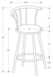 L&S Basics 10278 Barstool - 2Pcs / 36"H / Swivel / Black Metal