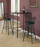 L&S Basics 10278 Barstool - 2Pcs / 36"H / Swivel / Black Metal