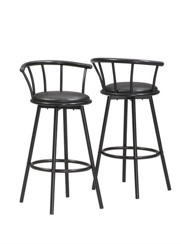 L&S Basics 10278 Barstool - 2Pcs / 36"H / Swivel / Black Metal