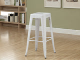 L&S Basics 10279 Barstool - 2Pcs / 30"H / White Glossy Metal Cafe