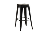 L&S Basics 10280 Barstool - 2Pcs / 30"H / Black Glossy Metal Cafe