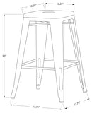 L&S Basics 10281 Barstool - 2Pcs / 30"H / Silver Galvanized Metal Cafe