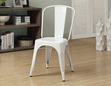 L&S Basics 10282 Dining Chair - 2Pcs / 33"H / White Glossy Metal