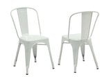 L&S Basics 10282 Dining Chair - 2Pcs / 33"H / White Glossy Metal
