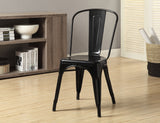 L&S Basics 10283 Dining Chair - 2Pcs / 33"H / Black Glossy Metal