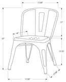 L&S Basics 10283 Dining Chair - 2Pcs / 33"H / Black Glossy Metal