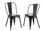L&S Basics 10283 Dining Chair - 2Pcs / 33"H / Black Glossy Metal