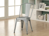 L&S Basics 10284 Dining Chair - 2Pcs / 33"H / Silver Galvanized Metal