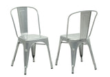 L&S Basics 10284 Dining Chair - 2Pcs / 33"H / Silver Galvanized Metal