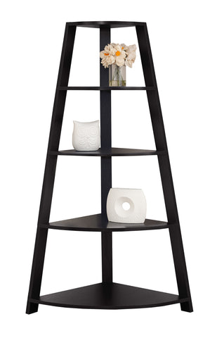 L&S Basics 10287 Bookcase - 60"H / Cappuccino Corner Accent Etagere