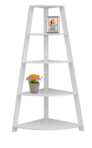 L&S Basics 10289 Bookcase - 60"H / White Corner Accent Etagere