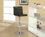 L&S Basics 10293 Barstool - 2Pcs / Dark Brown / Chrome Metal Hydraulic