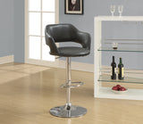 L&S Basics 10297 Barstool - Charcoal Grey / Chrome Metal Hydraulic Lift