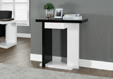L&S Basics 10311 Accent Table - 32"L  / Glossy White / Black Hall Console