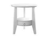 L&S Basics 10337 Accent Table - 23"Dia / White With 1 Drawer