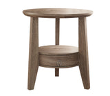 L&S Basics 10338 Accent Table - 23"Dia / Dark Taupe With 1 Drawer