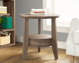 L&S Basics 10338 Accent Table - 23"Dia / Dark Taupe With 1 Drawer