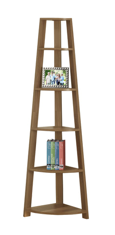L&S Basics 10342 Bookcase - 72"H / Walnut Corner Etagere