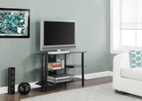 L&S Basics 10346 Tv Stand - 36"L / Black Metal With Tempered Black Glass