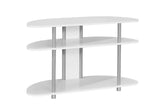 L&S Basics 10354 Tv Stand - 38"L / White With Silver Accent