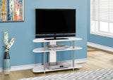 L&S Basics 10354 Tv Stand - 38"L / White With Silver Accent
