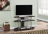 L&S Basics 10355 Tv Stand - 38"L / Cappuccino With Silver Accent