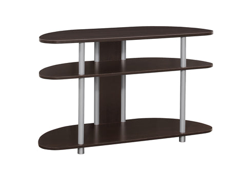 L&S Basics 10355 Tv Stand - 38"L / Cappuccino With Silver Accent
