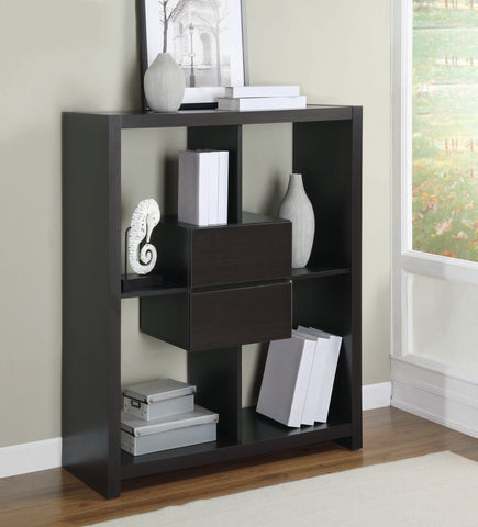 L&S Basics 10356 Bookcase - 48"H / Cappuccino With Storage Drawers