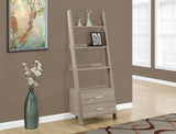 L&S Basics 10362 Bookcase - 69"H / Dark Taupe Ladder W/ 2 Storage Drawers