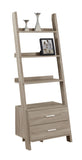 L&S Basics 10362 Bookcase - 69"H / Dark Taupe Ladder W/ 2 Storage Drawers