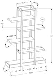 L&S Basics 10365 Bookcase - 71"H / Cappuccino Open Concept Display Etagere