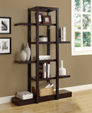 L&S Basics 10365 Bookcase - 71"H / Cappuccino Open Concept Display Etagere
