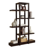 L&S Basics 10365 Bookcase - 71"H / Cappuccino Open Concept Display Etagere