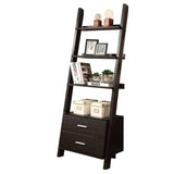 L&S Basics 10366 Bookcase - 69"H / Cappuccino Ladder W/ 2 Storage Drawers