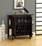 L&S Basics 10369 Home Bar - 36"H / Cappuccino With Bottle / Glass Storage