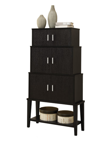 L&S Basics 10371 Storage Cabinet - 55"H / Cappuccino Stacking Style