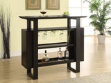L&S Basics 10372 Home Bar - 48"L / Cappuccino With Bottle / Glass Storage