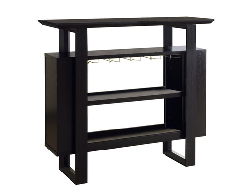 L&S Basics 10372 Home Bar - 48"L / Cappuccino With Bottle / Glass Storage