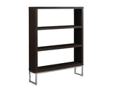 L&S Basics 10380 Bookcase - 60"H / Cappuccino / Chrome Metal Room Divider