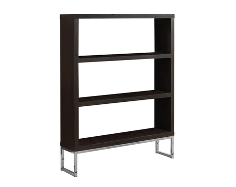 L&S Basics 10380 Bookcase - 60"H / Cappuccino / Chrome Metal Room Divider